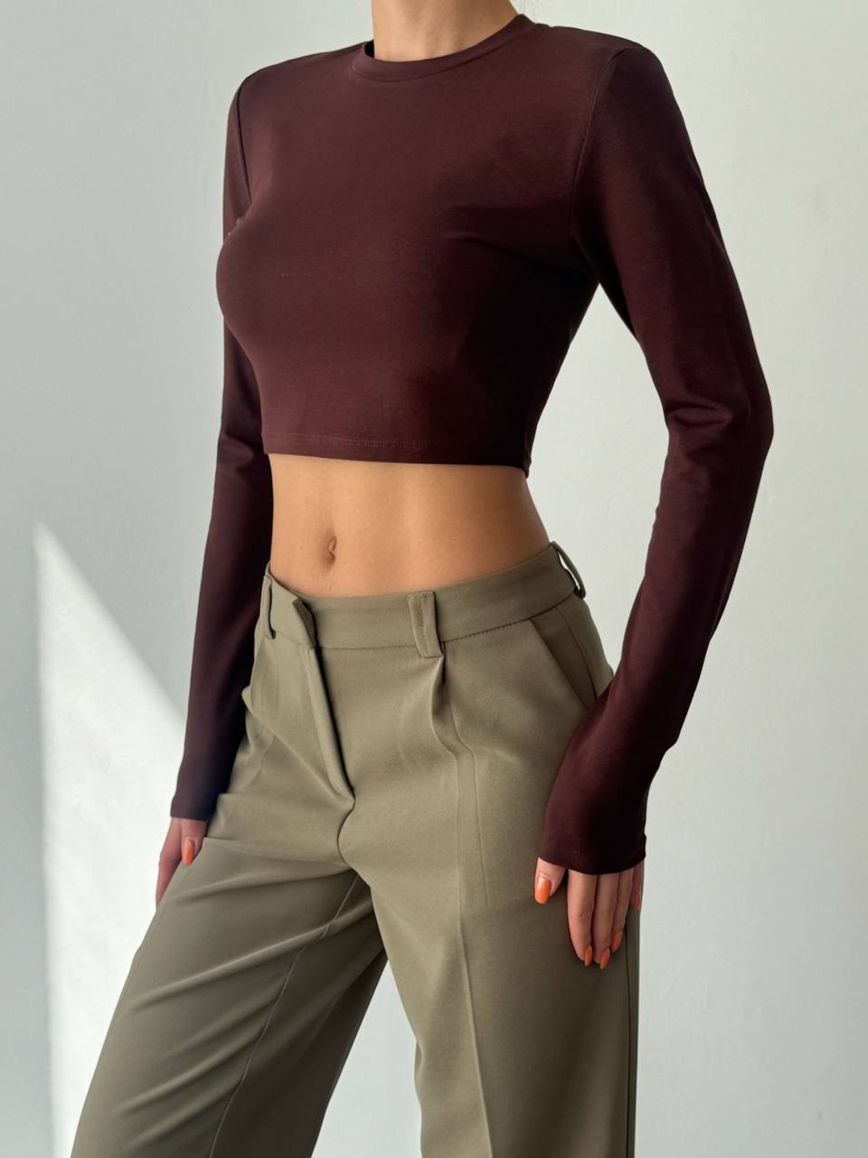 Long Sleeve Essential Crop Top