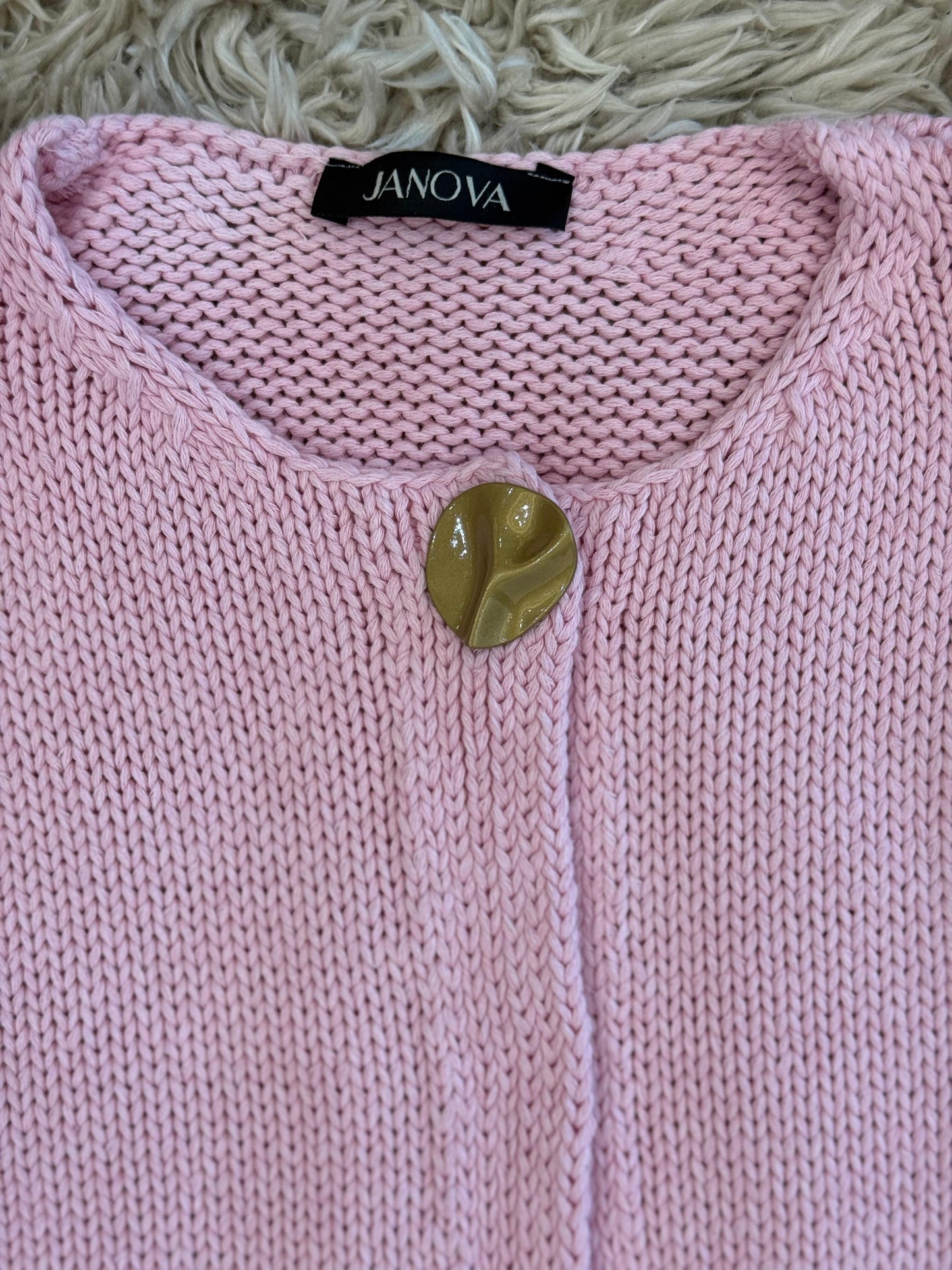 Pink Knit Buttoned Vest