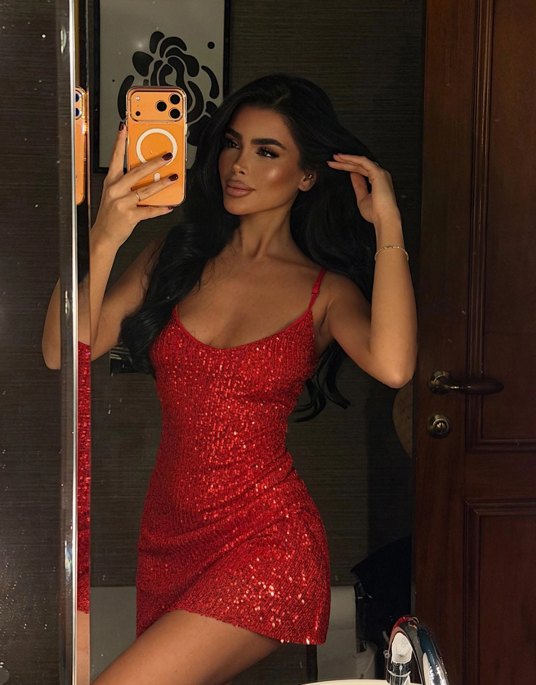 Red Sequin Dress