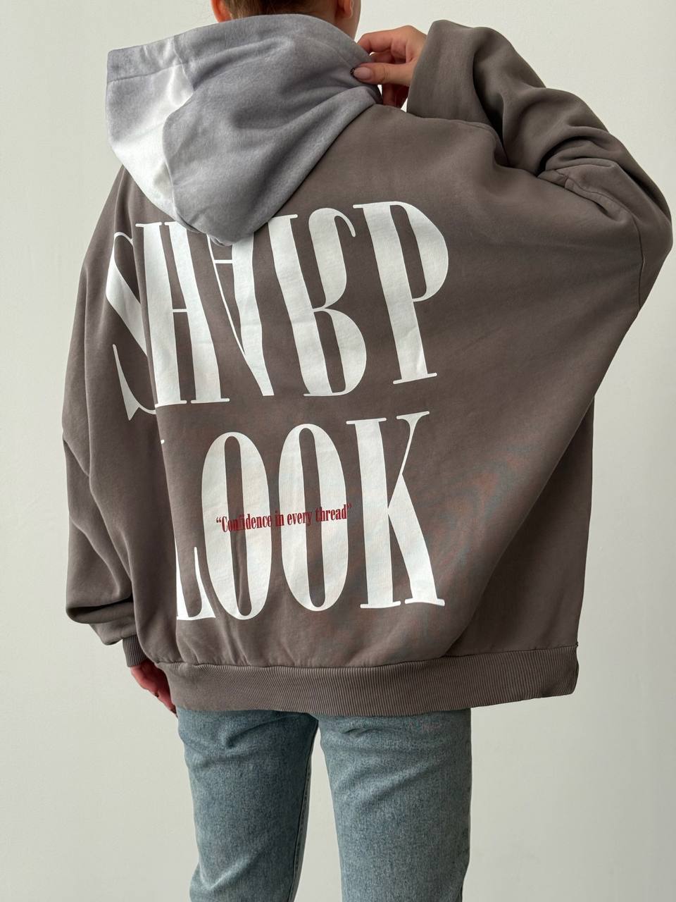 S/L Two-Tone Oversized Fleeced Hoodie