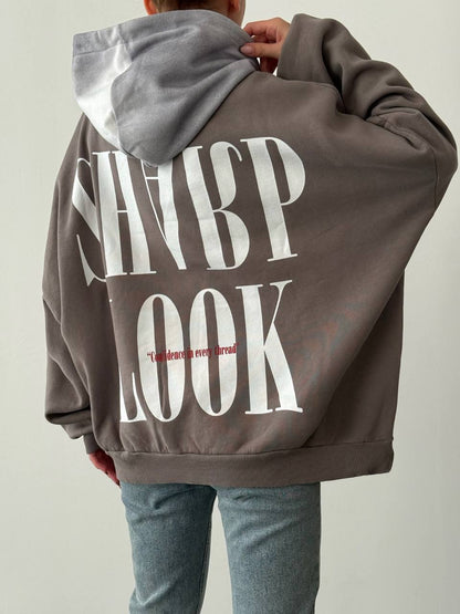 S/L Two-Tone Oversized Fleeced Hoodie