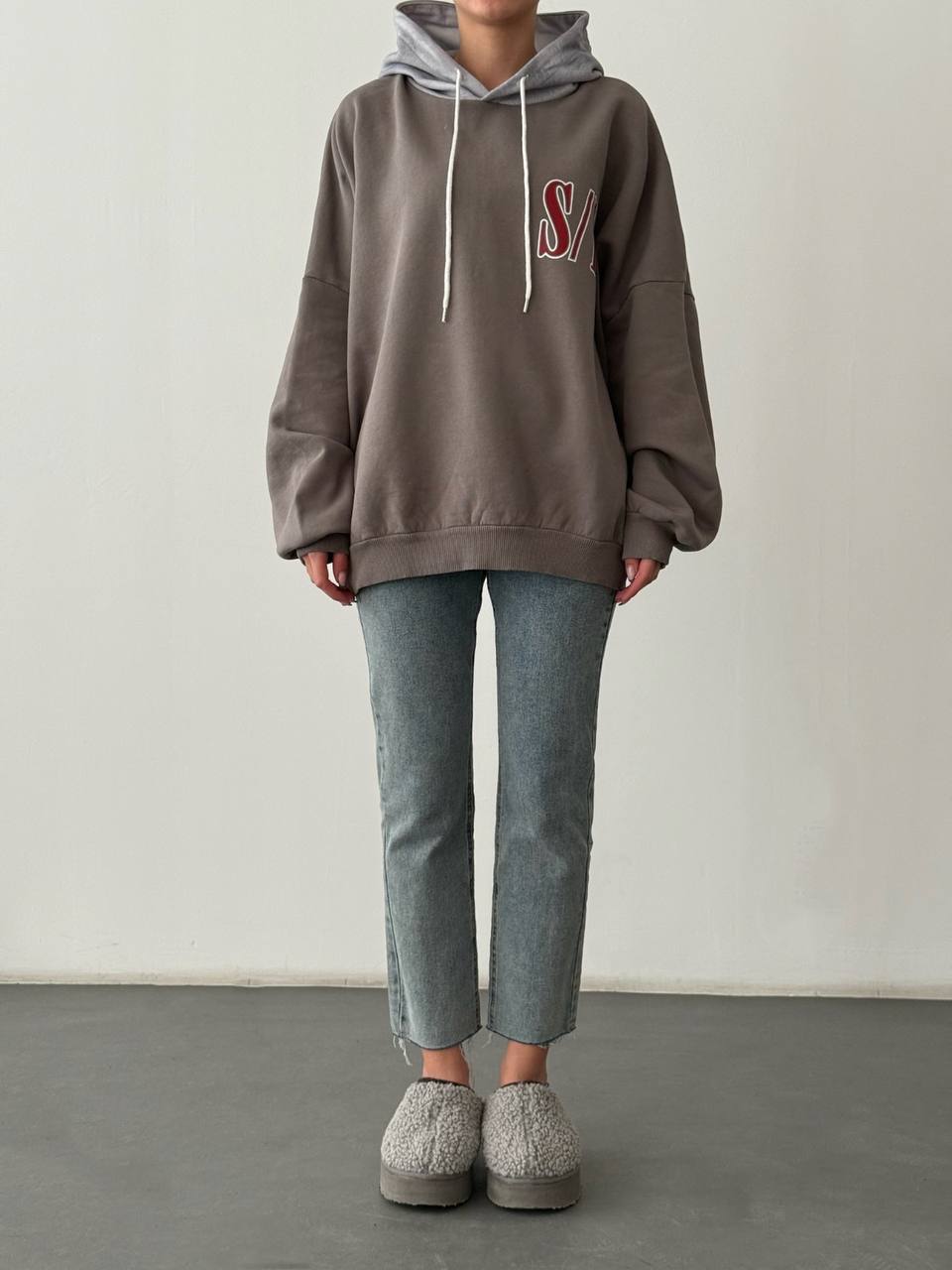 S/L Two-Tone Oversized Fleeced Hoodie
