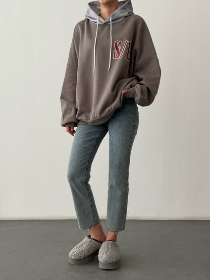 S/L Two-Tone Oversized Fleeced Hoodie