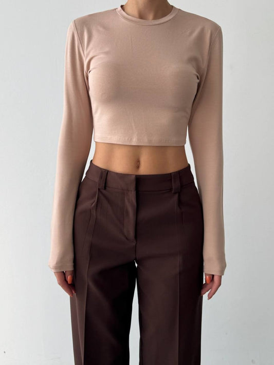 Long Sleeve Essential Crop Top
