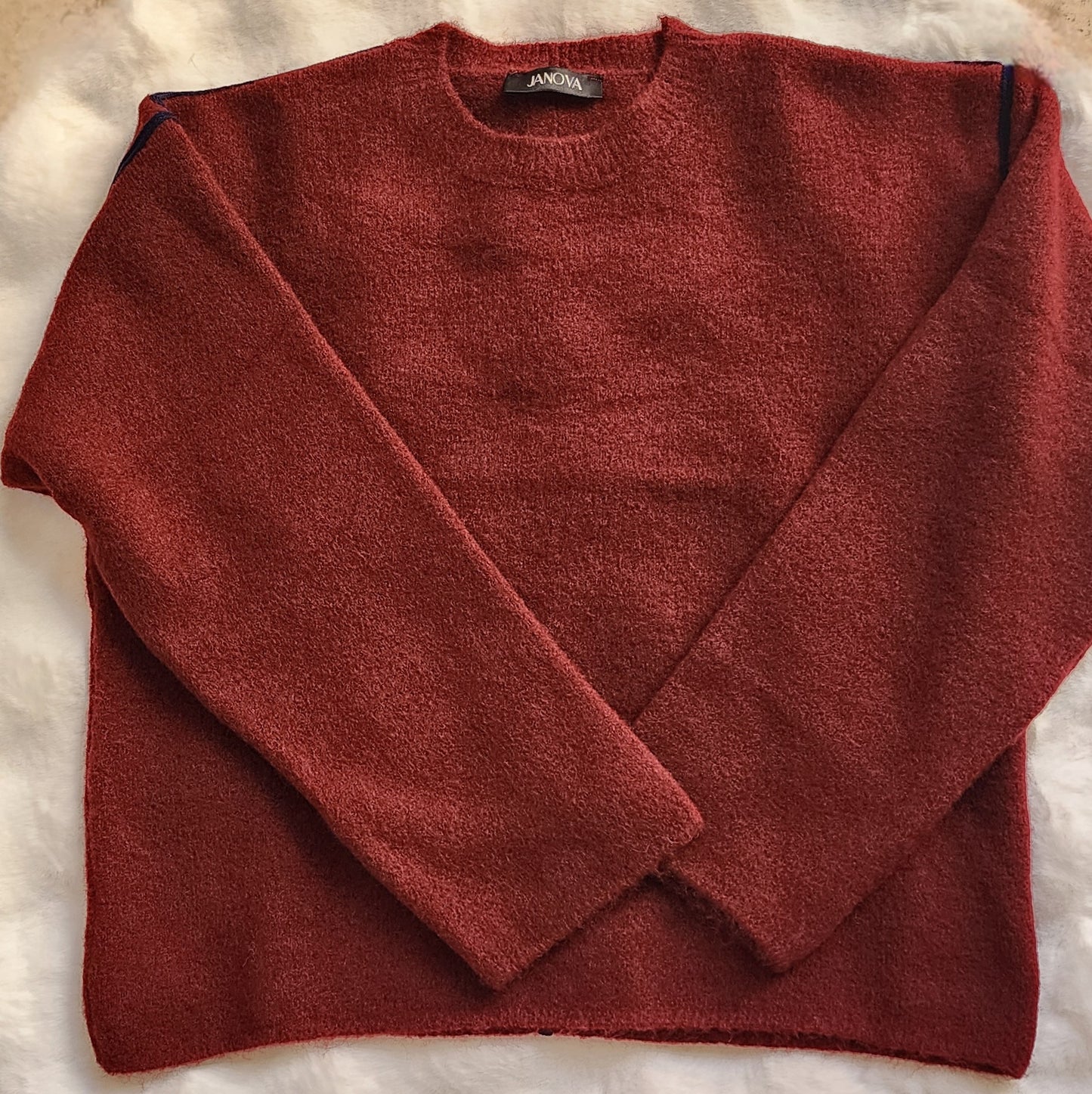 Raw-Edge Burghandy Oversized Sweater