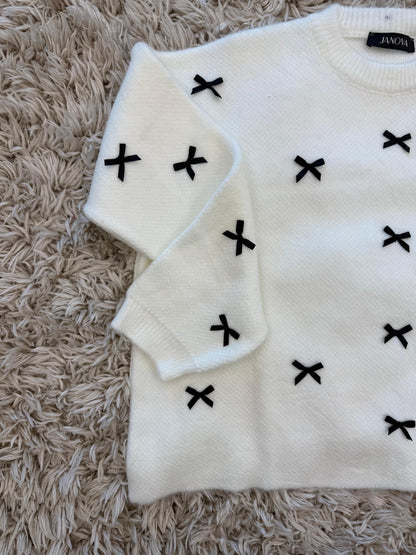 Mini Bow Oversized Knit Sweater