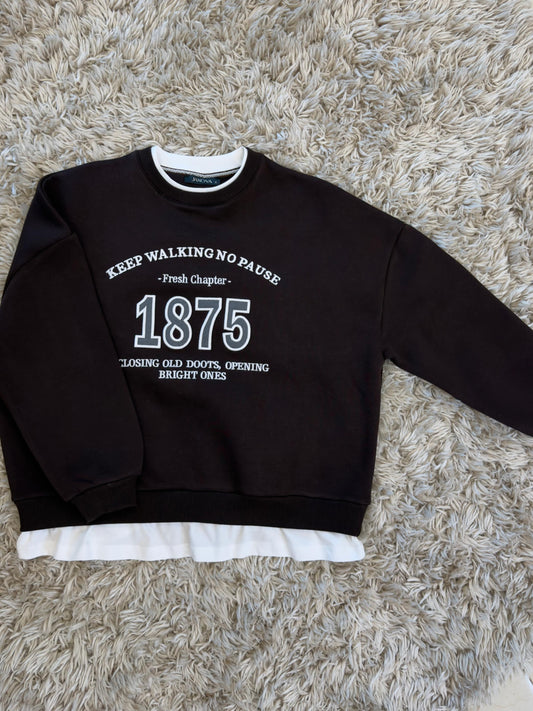 Janova Layered "1875" Fleece-Lined Sweatshirt