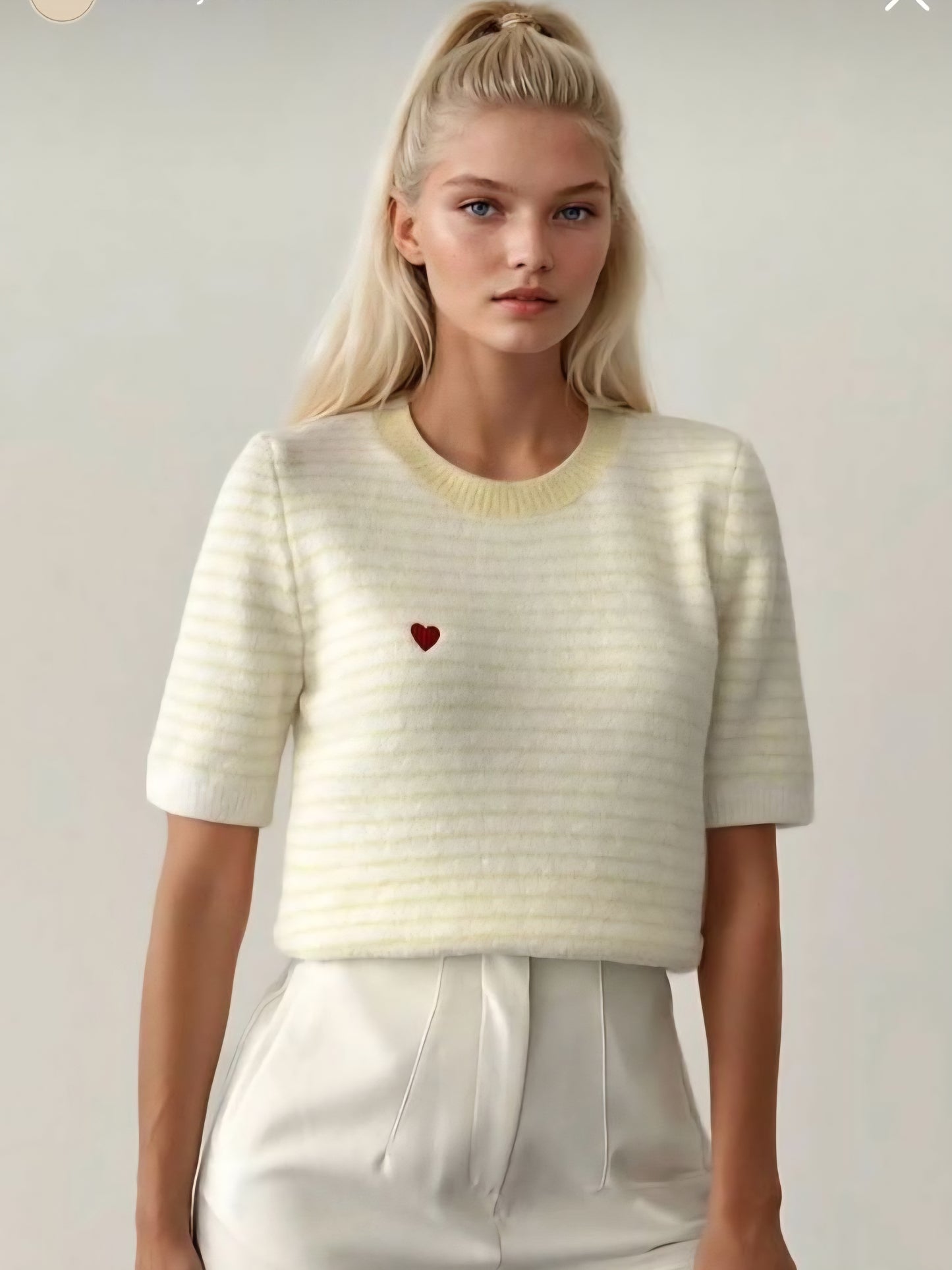 Sweetheart Striped Short-Sleeve Knit