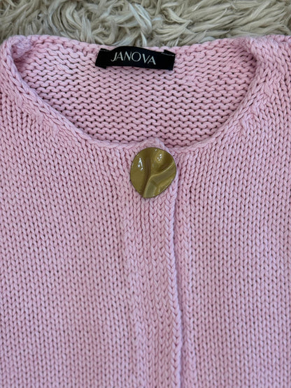 Pink Knit Buttoned Vest