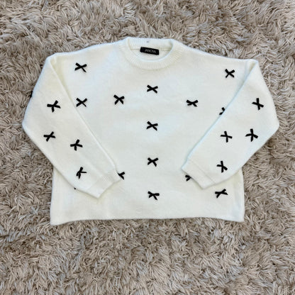 Mini Bow Oversized Knit Sweater